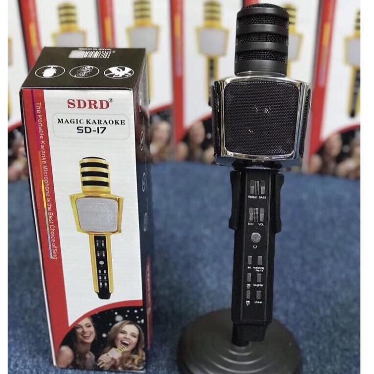 Micro Karaoke Bluetooth SDRD SD-17 Loại 1 Âm Thanh Chuẩn, Mic Hát Cực Hay - Bảo Hành 6 Tháng