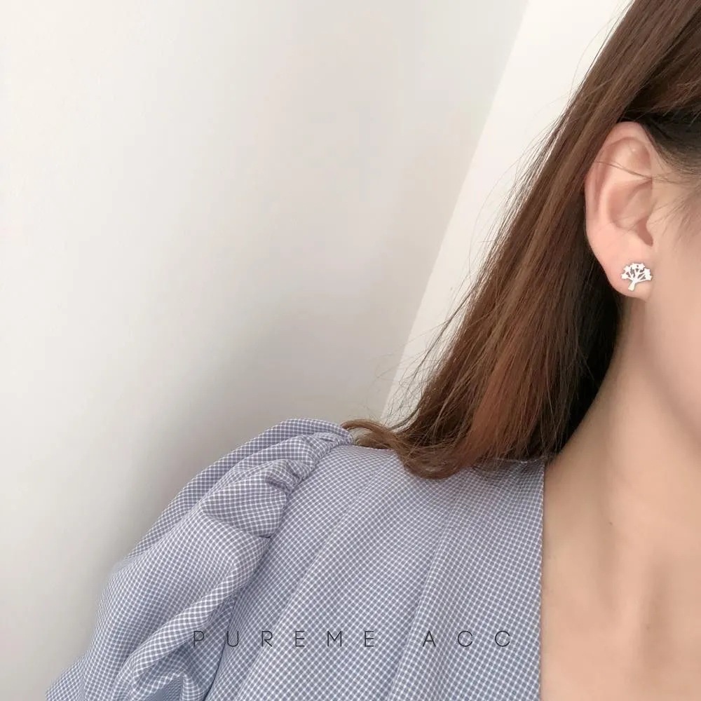 Simply silver silver sterling trees of life sparkling with beautiful earrings, women in the fashion of the earrings