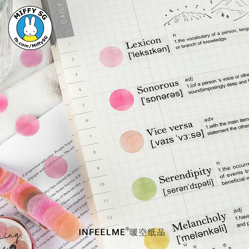 Washi sticker tape DOT COLOR - HƯƠNG VỊ NGỌT NGÀO