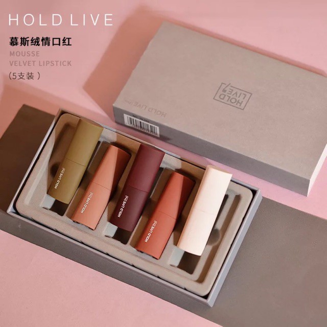 Set Son 5 Cây Holdlive Mousse Velvet Lipstick HL252