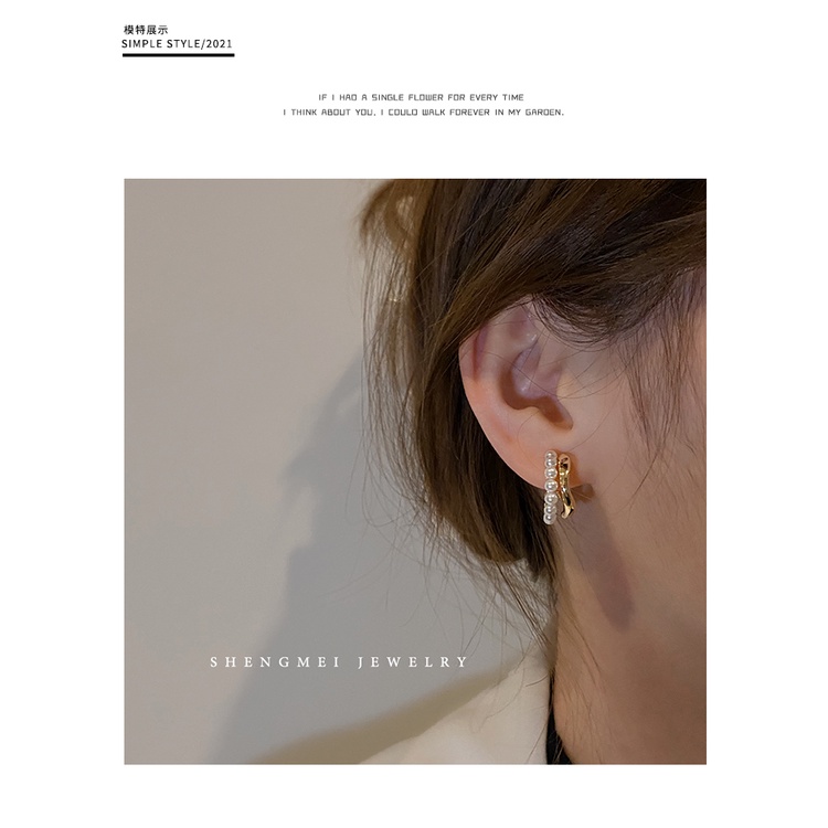 Khuyên Tai Ngọc Trai Hình Chữ C Sang Trọng