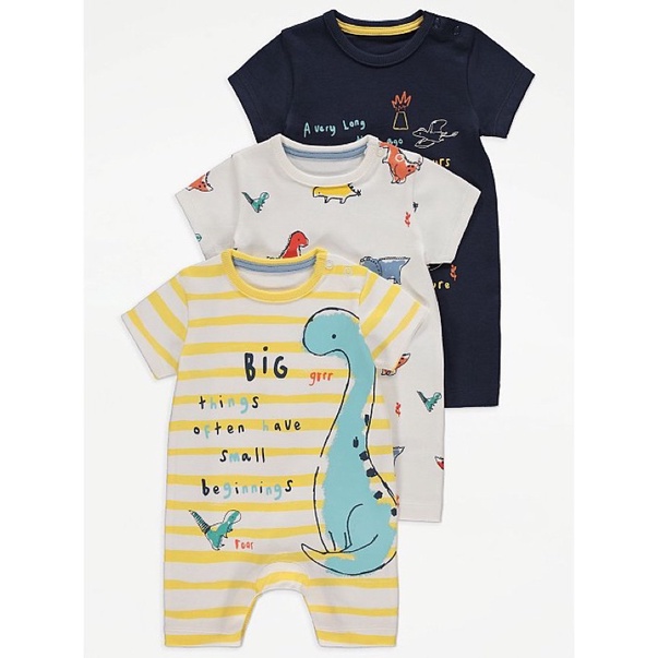 Set 3 bộ liền thân bé trai George size 0-3m
