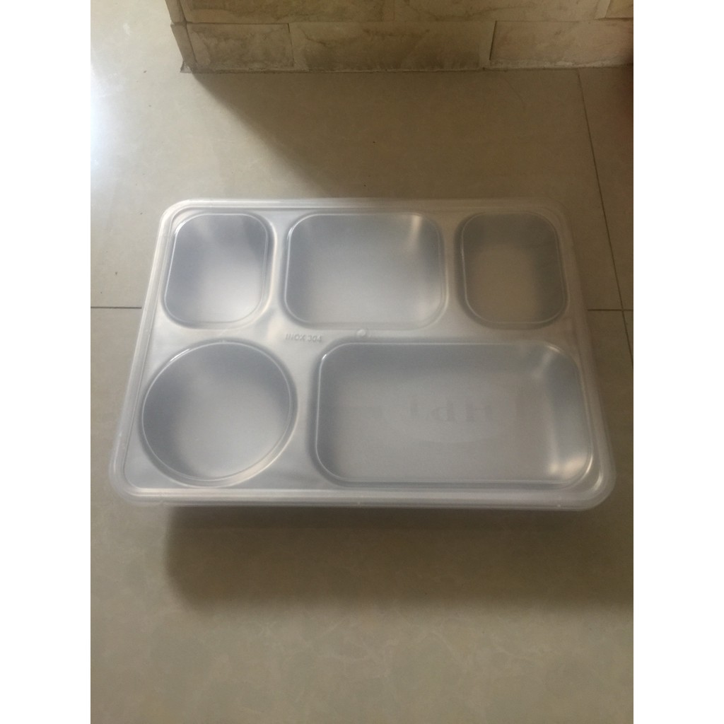 Khay cơm phần (MADE IN VN) INOX 304 5 ô sâu