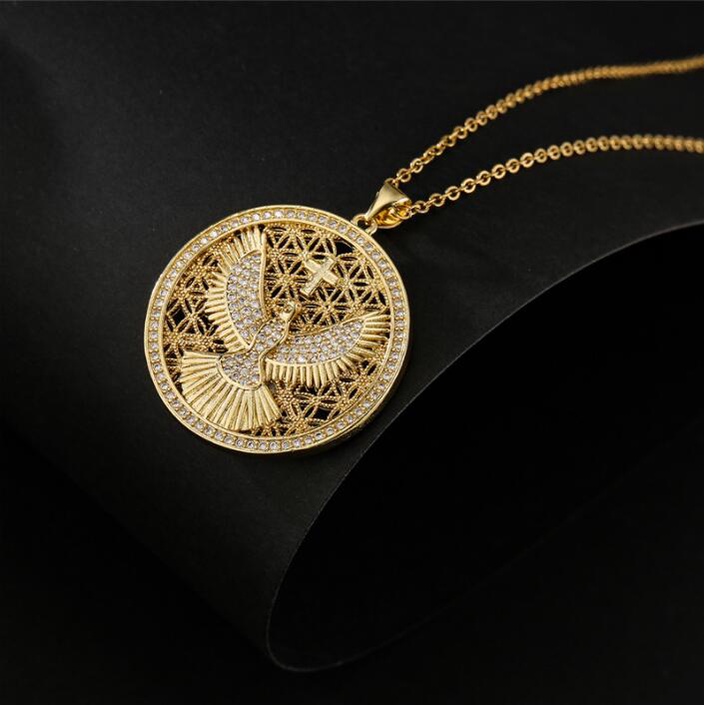 Vòng cổ Mạ Vàng 18K Mặt Hình Chim Đại Bàng Thời Trang Cho Nam