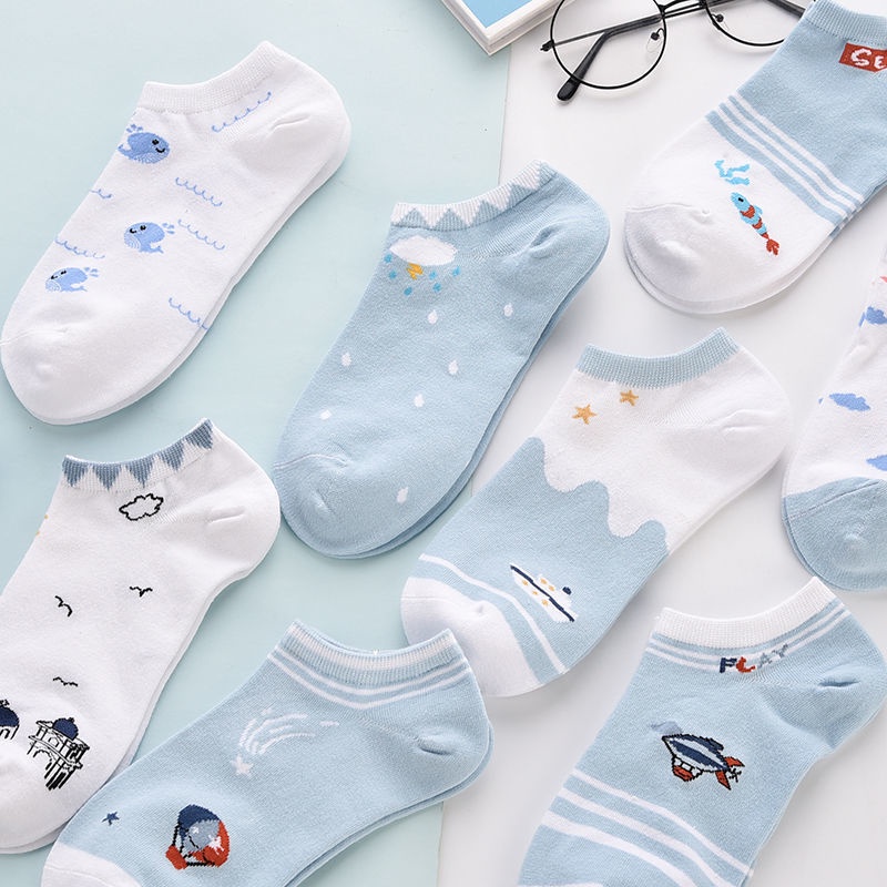 Tất cổ ngắn blue color dễ thương BT61