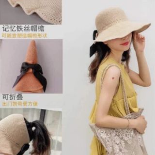 Mũ cói nửa đầu gấp gọn
