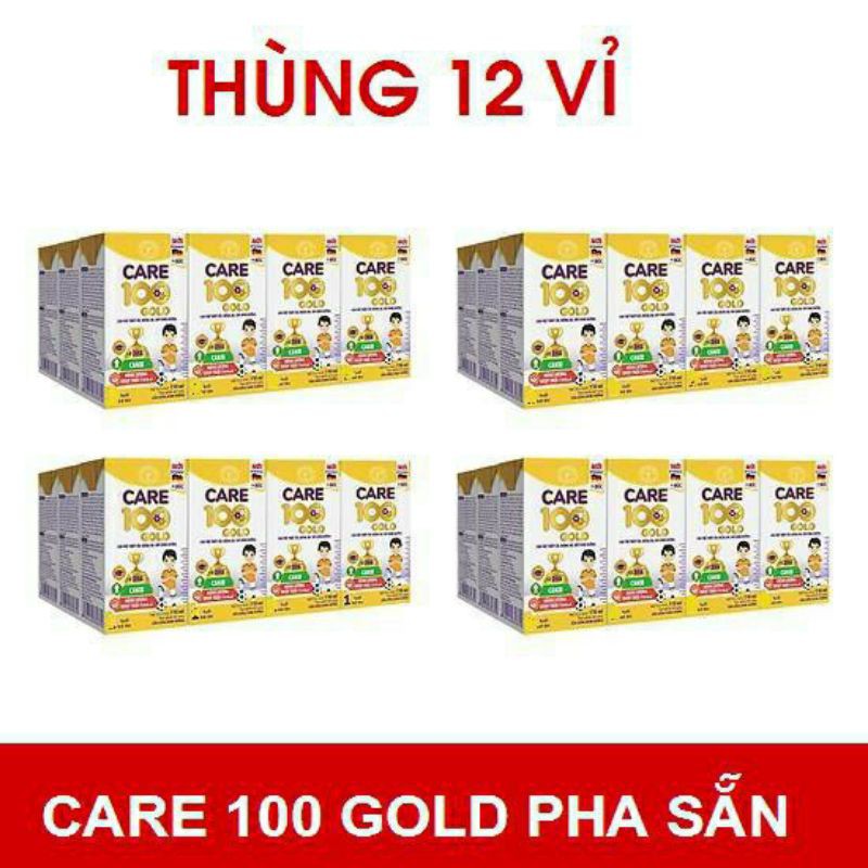 (Date mới) Thùng sữa 48 hộp Care 100 Gold pha sẵn 110ml