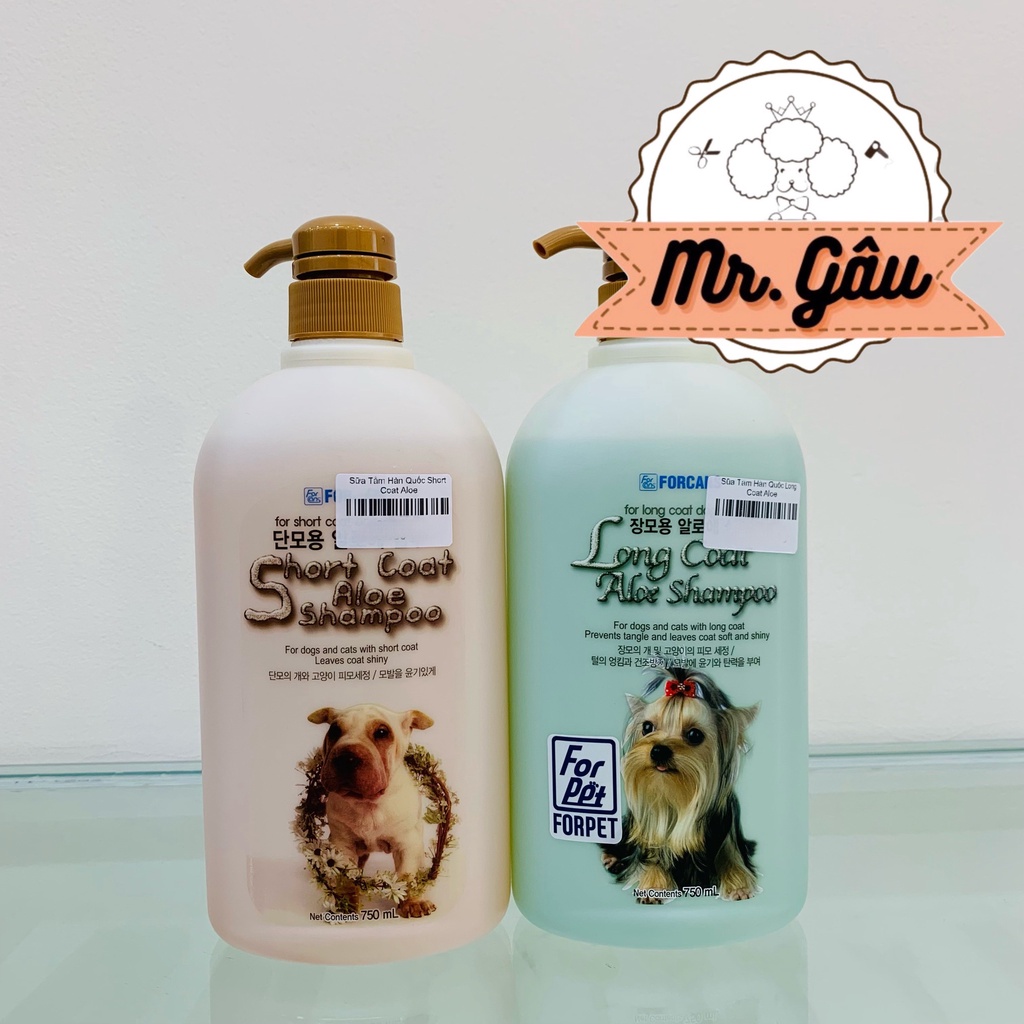 Sữa Tắm Short Coat Aloe Shampoo dành cho chó mèo lông ngắn - NK HÀN QUỐC