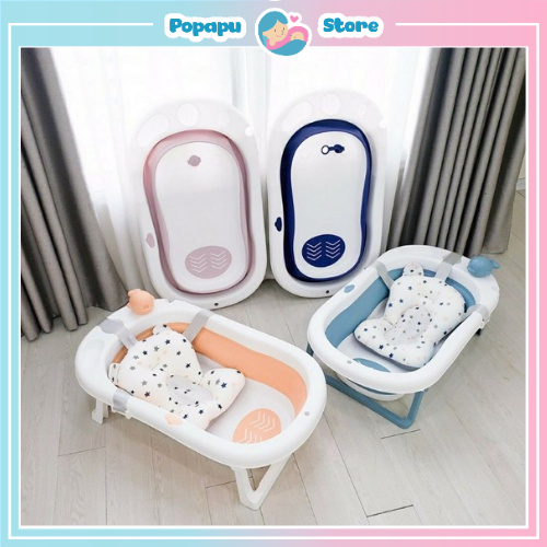 Chậu tắm gấp gọn cho bé có kèm phao tắm - popapu store