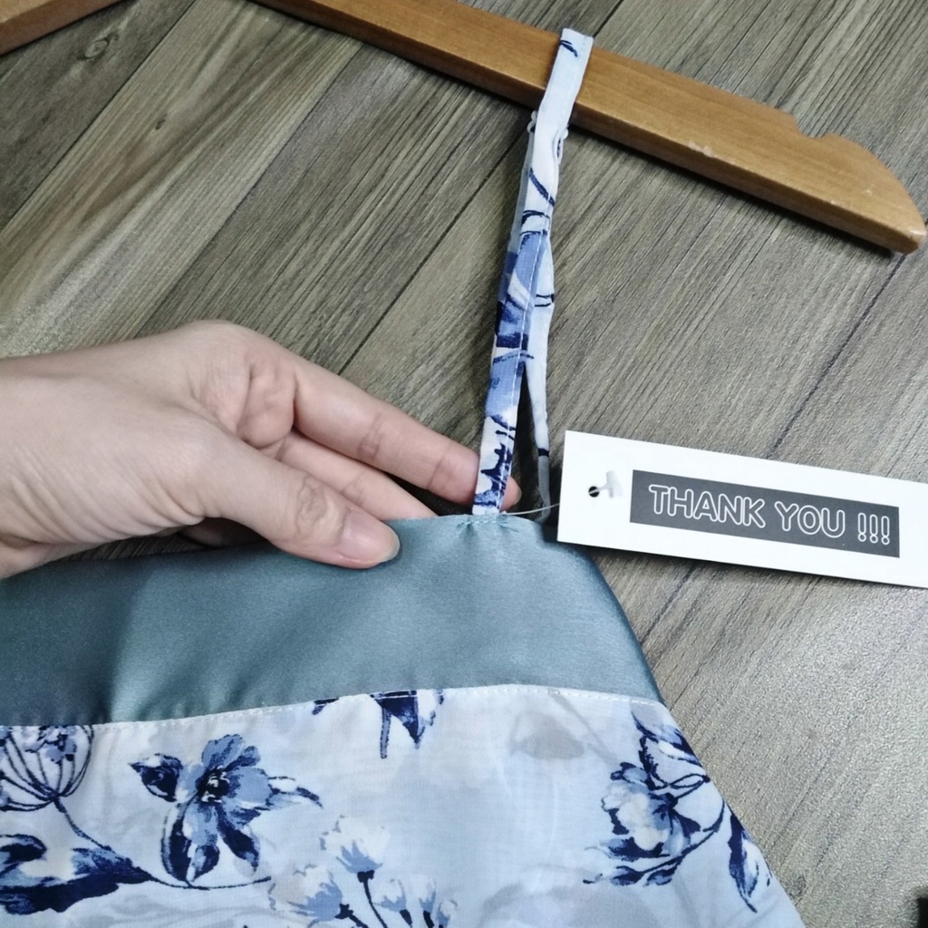 FREESIZE 40-60KG - Pijama satin phối voan 2 dây quần dài - Đồ ngủ nữ satin loại 1 cao cấp không nhăn.