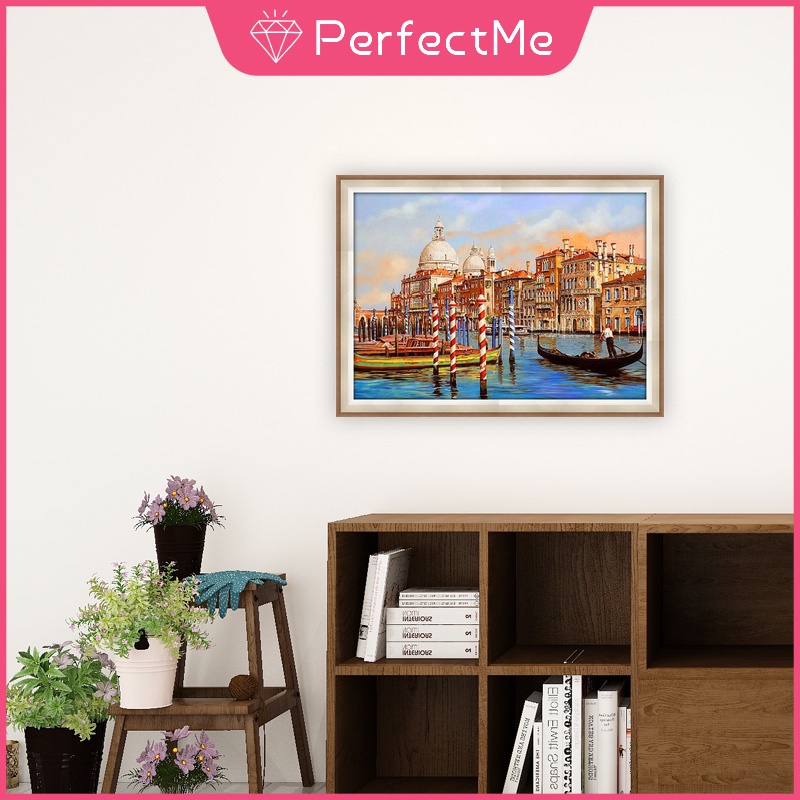 Bộ Tranh Đính Đá 5d Tự Làm 40x30cm Hình Phong Cảnh Thành Phố