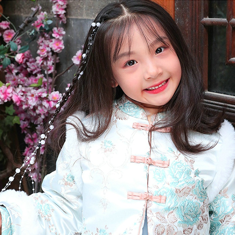 Dây Cột Tóc Đính Ngọc Trai Xinh Xắn Cho Bé Gái