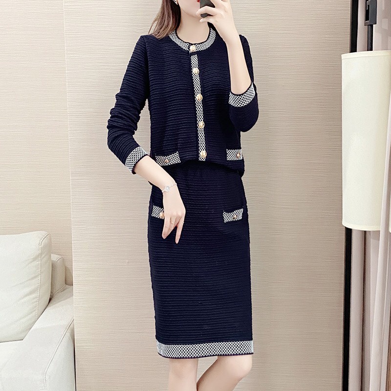 BL9750 - Set áo và chân váy len thu đông hàng nhập