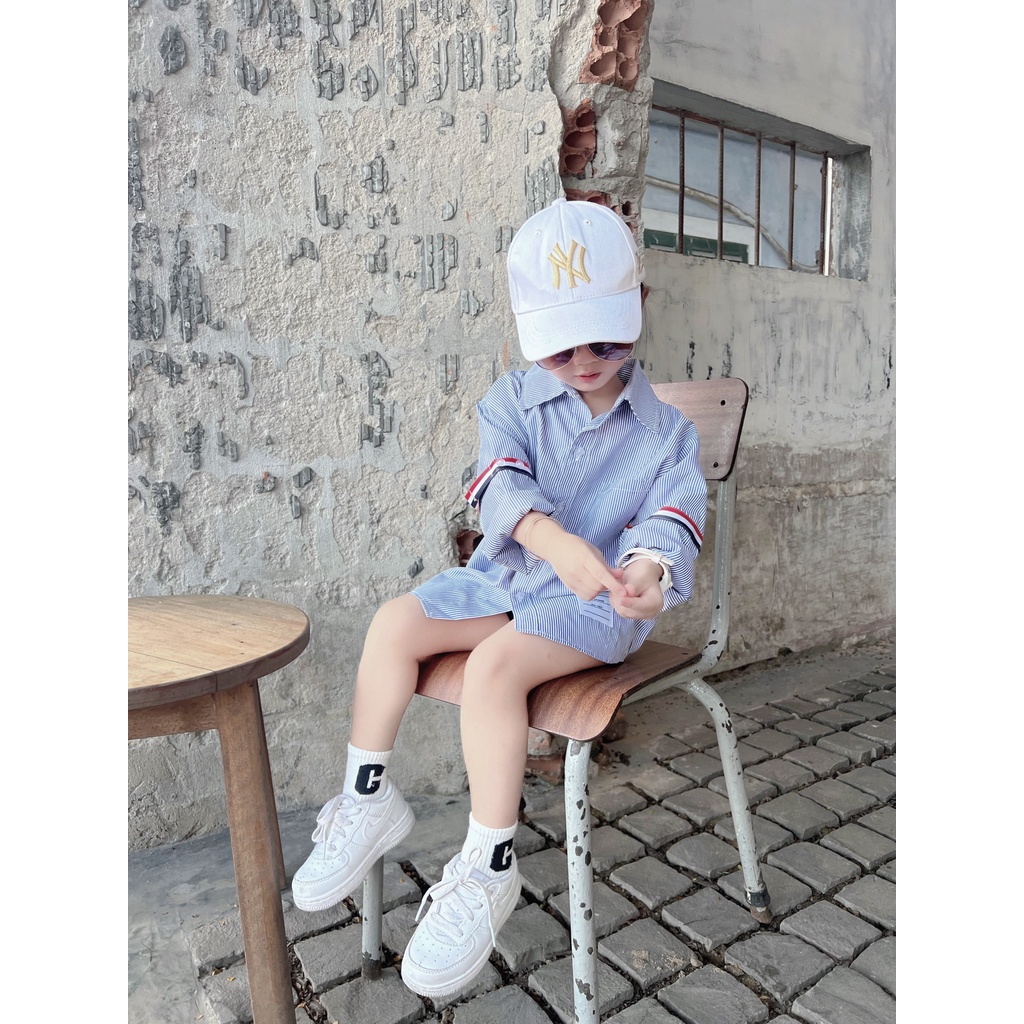 Áo somi Thom browne cho bé , áo dài tay nam nữ unisex , Kid_genZ