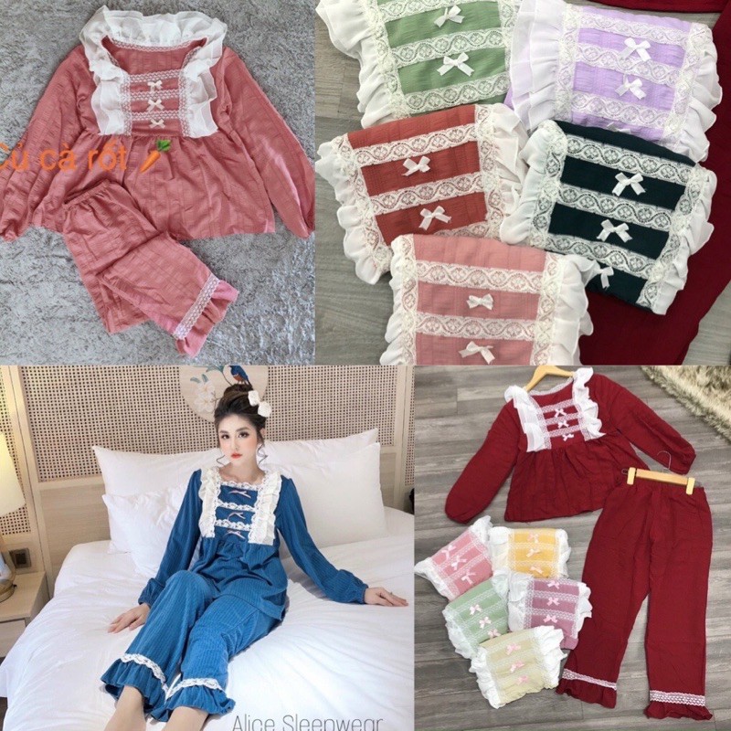 BỘ ĐŨI TIỂU THƯ VIỀN BÈO REN BABYDOLL CỰC XINH ( hình thật + clip thật + có sẵn )
