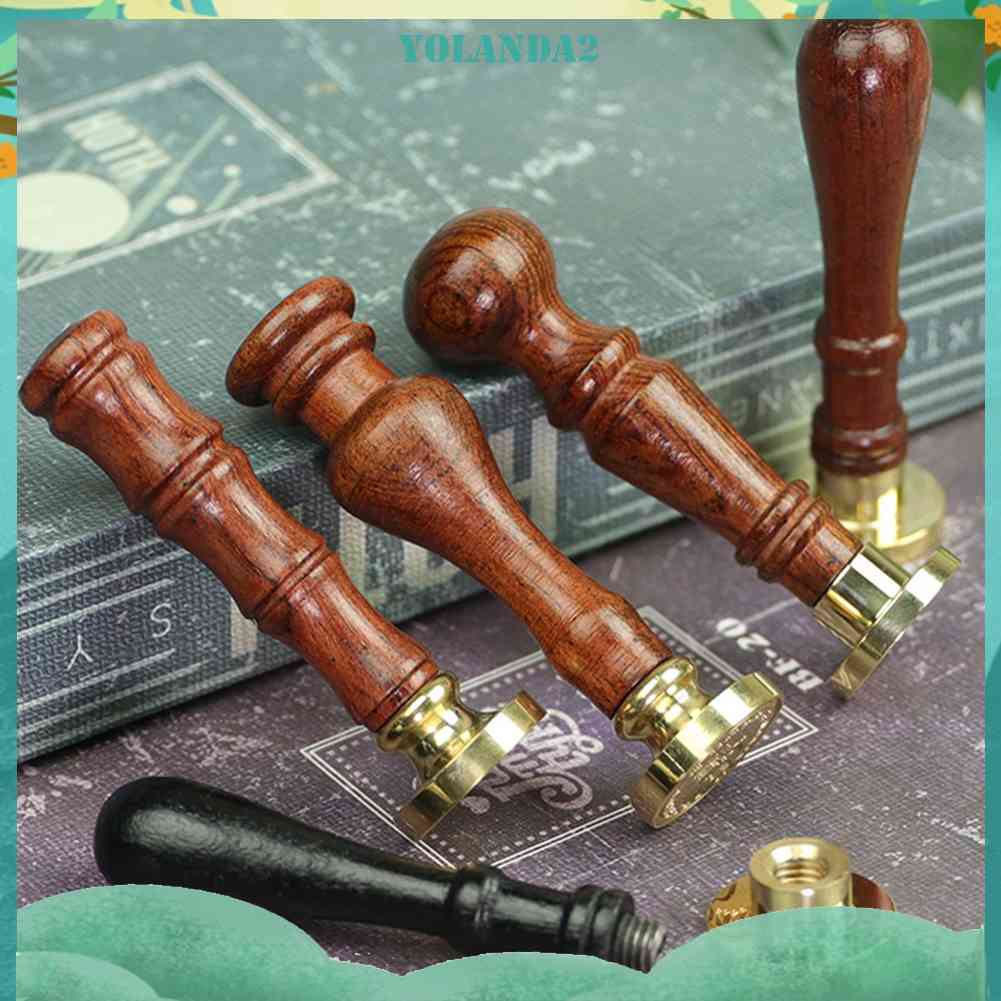 Con Dấu Tay Cầm Gỗ Khắc Hình Hoa Hồng Kiểu Cổ Điển