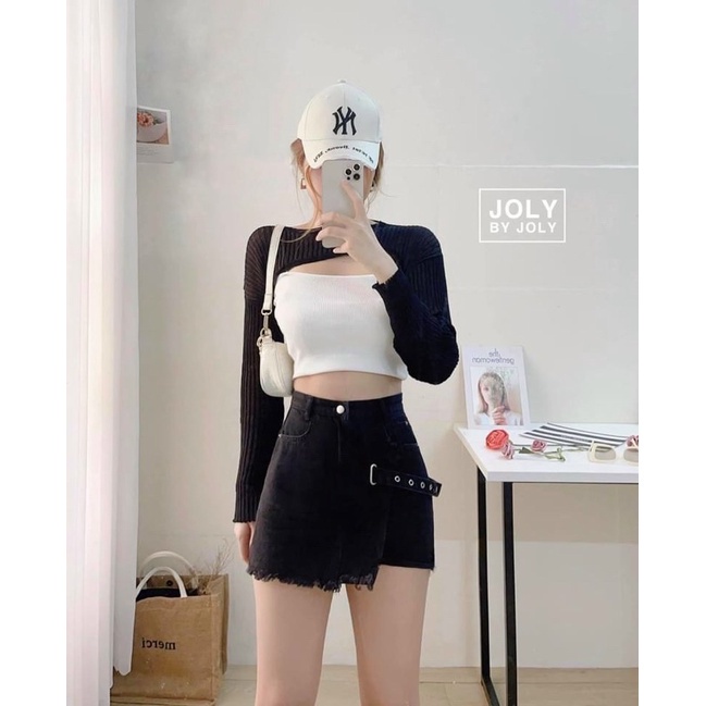 Sét bộ nữ 2 món áo tay dài phối áo dây lót trong cá tính