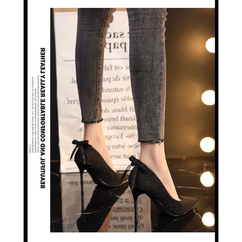 Giày cao gót mũi nhọn thời trang xuân thu Pháp 2021 sành điệu