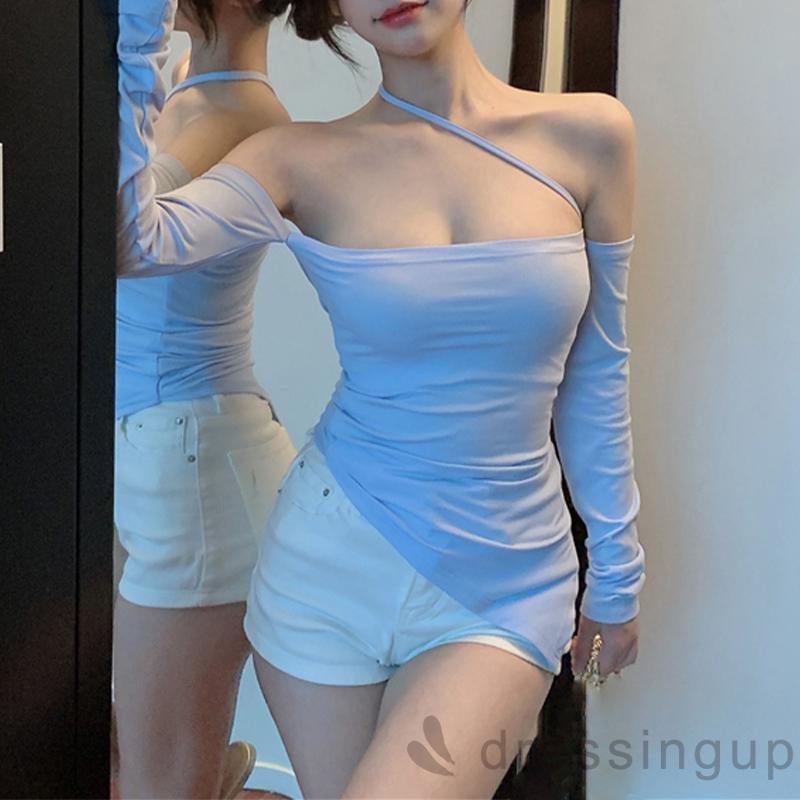 Áo kiểu tay dài trễ vai thiết kế độc đáo thời trang cho nữ