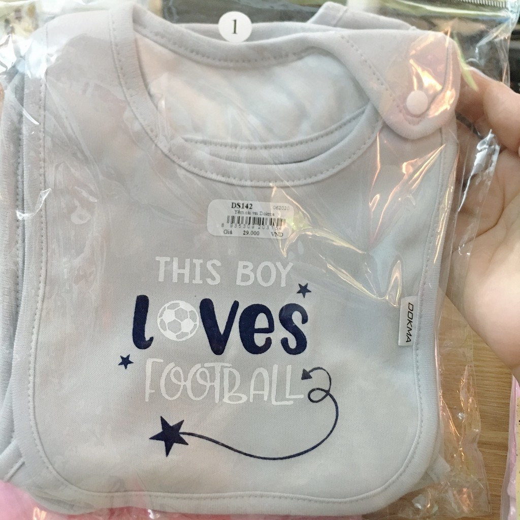 Yếm cotton cài lệch khuy bấm Dokma DS117