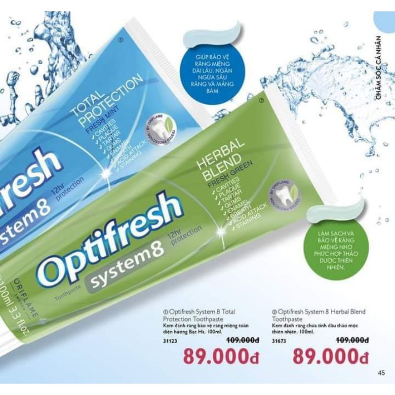 Kem đánh răng Optifresh hơi thở thơm cả ngày 