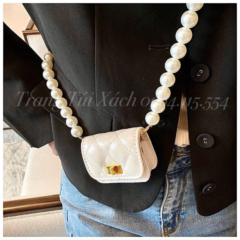 Túi Đeo Chéo Nữ Túi Mini Khóa Xoay Dây Ngọc Cực Hot TTX100