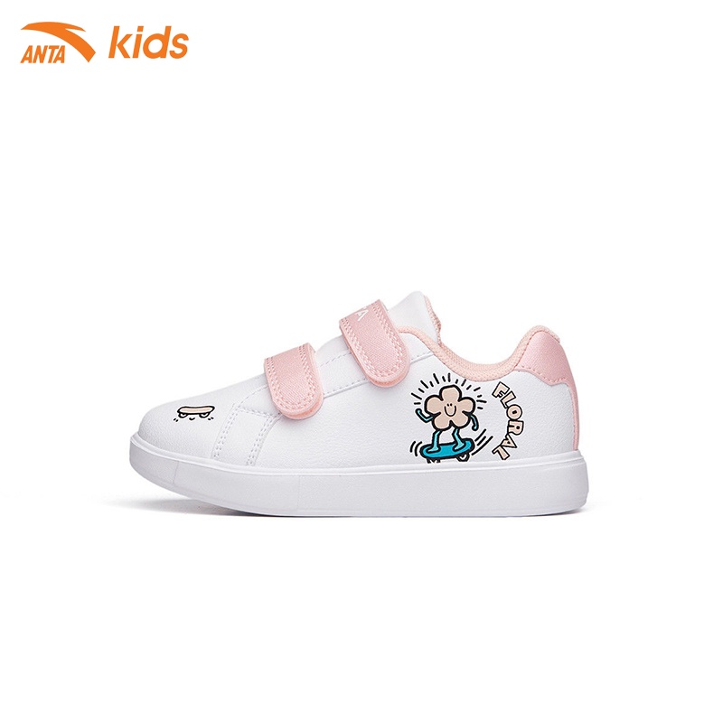 Giày đế bằng bé gái thương hiệu Anta Kids W332139932-2 họa tiết Floral