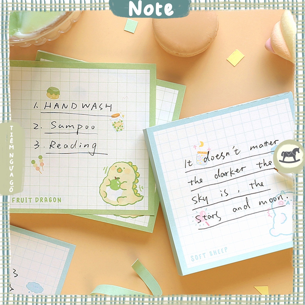 Tập 100 Note Sweet Pets Giấy Note Ghi Chú Cute Dễ Thương Trang Trí Bullet Journal - Tiệm Ngựa Gỗ