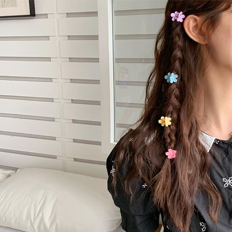 Kẹp Tóc Hình Hoa Mặt Nhám Nhiều Màu Sắc Dễ Thương Dành Cho Bé Gái