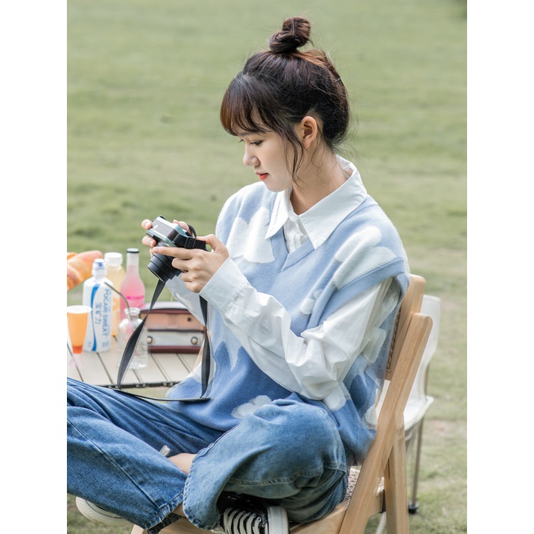 Áo len không tay in họa tiết dễ thương thời trang cho nữ
 | BigBuy360 - bigbuy360.vn