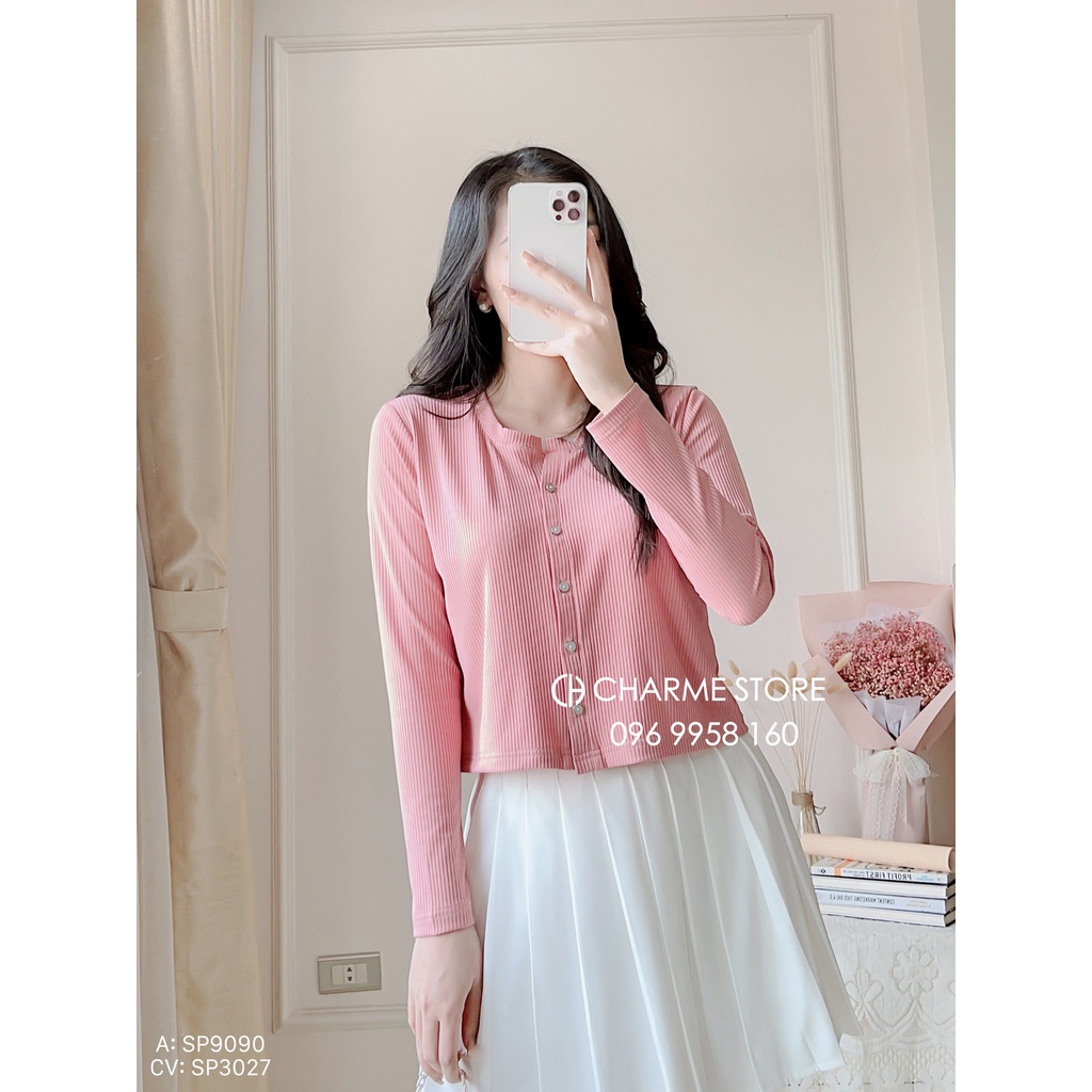 Áo khoác cardigan nữ dáng ngắn thiết kế Charme 9090 | BigBuy360 - bigbuy360.vn