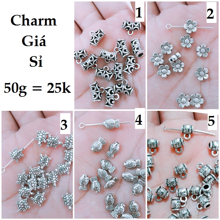 Charm giá sỉ : 50 gram = 25k / 1 gói [ sỉ nguyên liệu charm tại TPHCM shopee ]