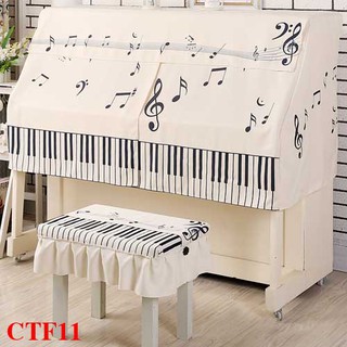 ♫ Khăn Phủ Đàn PIANO thiết kế độc quyền - hình NỐT NHẠC tươi vui ♫