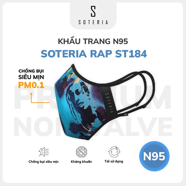 Khẩu trang thời trang Soteria Rap ST184 - N95 lọc 99% bụi mịn 0.1 micro - Size S,M,L