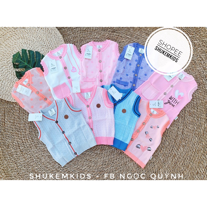 Moon - Áo gile len lông cừu siêu mềm mại  cho bé 0-9 tháng trai gái