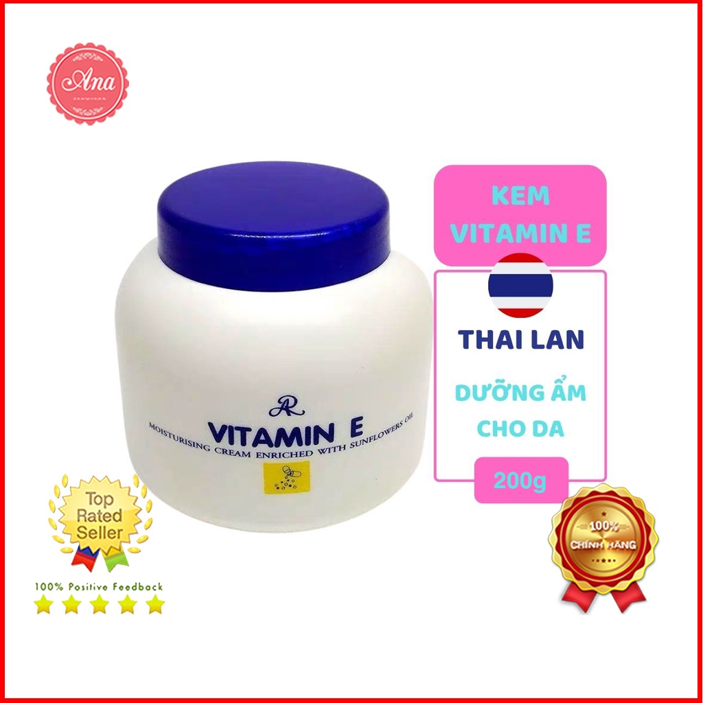 Kem Vitamin E 200gr Thái dưỡng ẩm, kem nẻ Vitamin E Aron nắp xanh Thái Lan