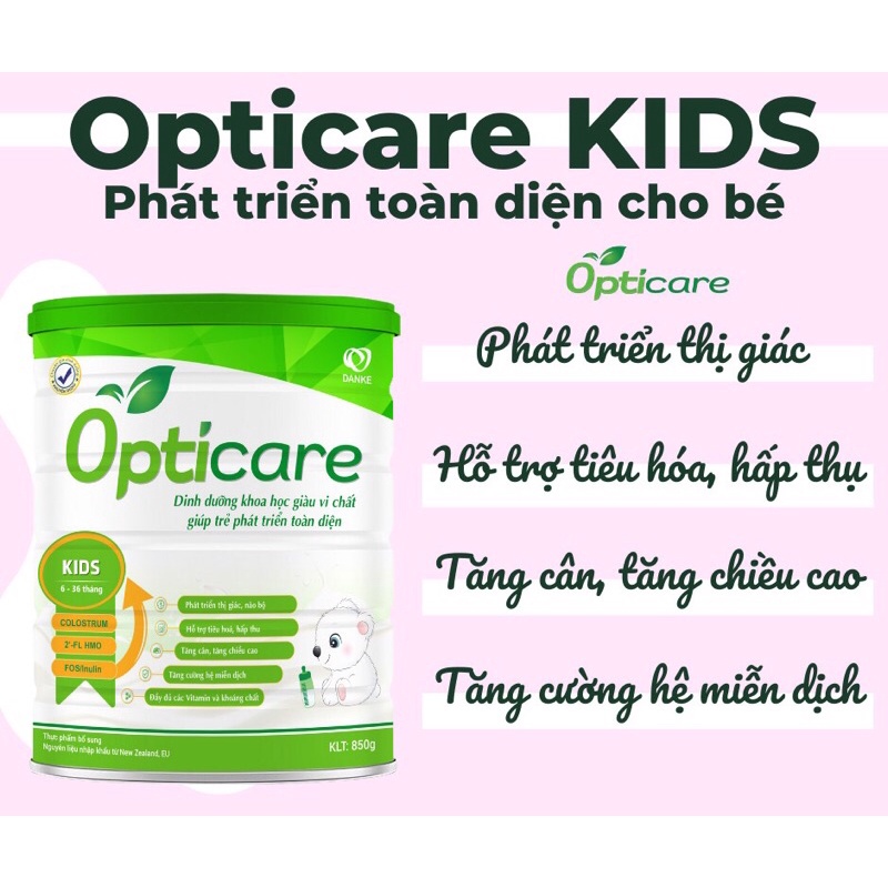 Sữa Opticare Grow 380g &amp; 850g (1-10t)