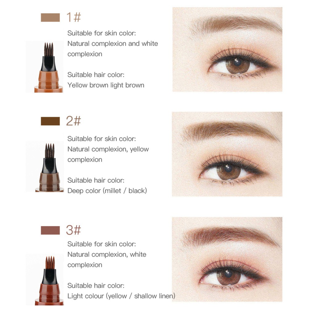 (Hàng Mới Về) Bút Kẻ Lông Mày Dạng Lỏng Chống Thấm Nước Thiết Kế 4 Ngòi Độc Đáo | BigBuy360 - bigbuy360.vn