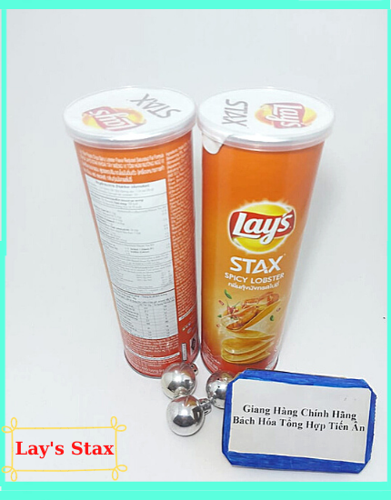 Snack khoai tây vị tôm hùm cay Lay's Stax lon 105g