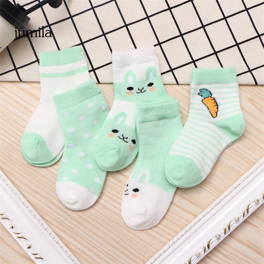 Set 5 Đôi Vớ Cotton Thoáng Khí Cho Bé