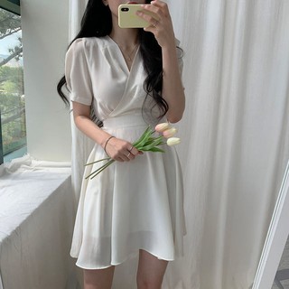 ĐẦM VOAN VINTAGE EO CHUN THẮT NƠ LƯNG ( CÓ SẴN )