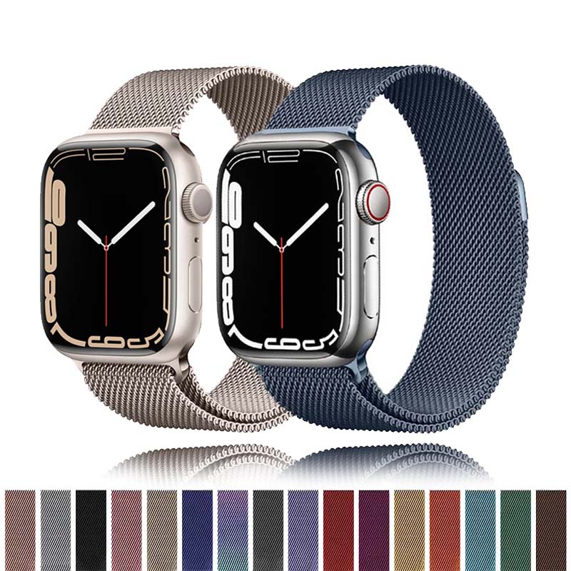 Dây Đeo Kim Loại Từ Tính Cho Đồng Hồ Apple watch 45mm 41mm 44mm 40mm 38mm 42mm Series 7 6 SE 5 4 3