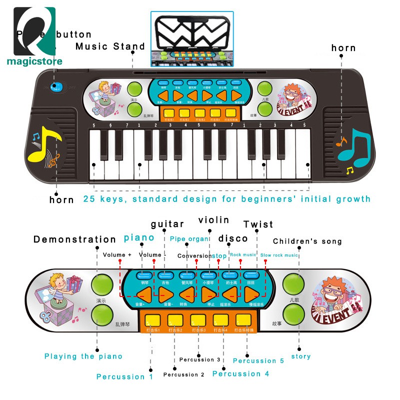 Đàn Piano Đồ Chơi Đa Năng Cho Bé