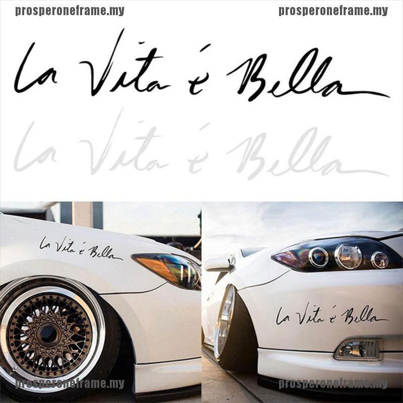 (prosper) Decal Dán Xe Hơi In Chữ Life La Vita E Bella