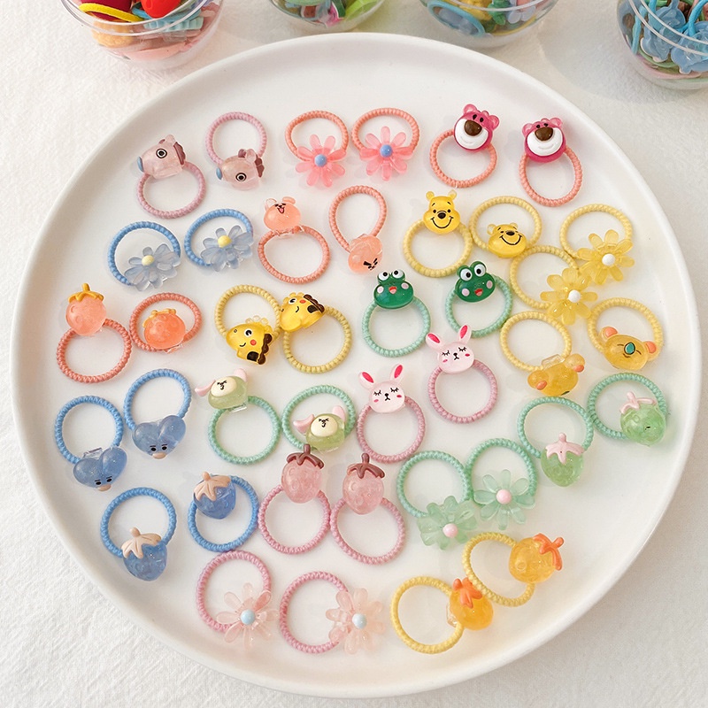 Set 10 Bộ Dây Thun Cột Tóc Độ Co Giãn Cao Cho Bé Hàn Quốc