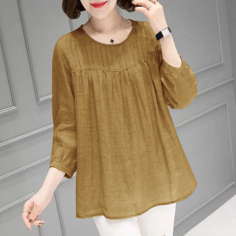 Áo Đũi Nữ Dáng Rộng Phong Cách Thanh Lịch Cho Phụ Nữ Tuổi Trung Niên ALE19