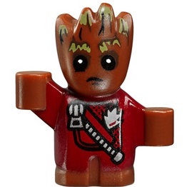 Nhân Vật LEGO Minifigures Groot - Baby, Red Outfit with Zipper Cỡ 1,35 x 1,6 x 0,7 cm