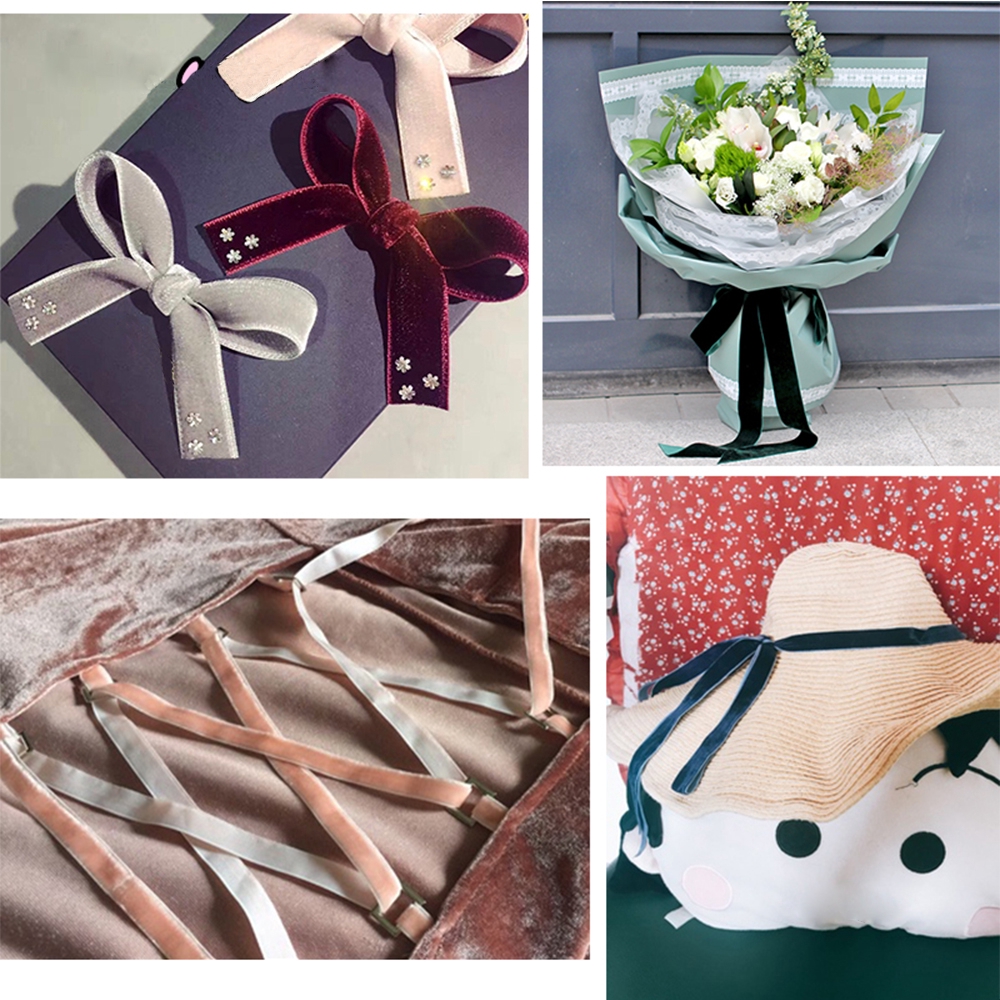 5 yards dây vải nhung handmade trang trí đám cưới , làm đồ thủ công