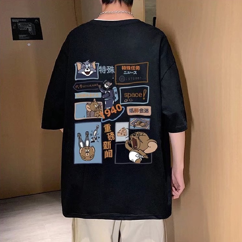 Áo Thun Tay Ngắn Cổ Tròn In Hình Hoạt Hình Dành Cho Nam Và Nữ size M-8XL