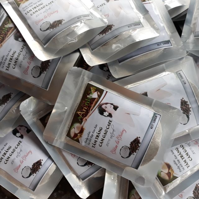 Combo 10 gói cám gạo tắm trắng cafe